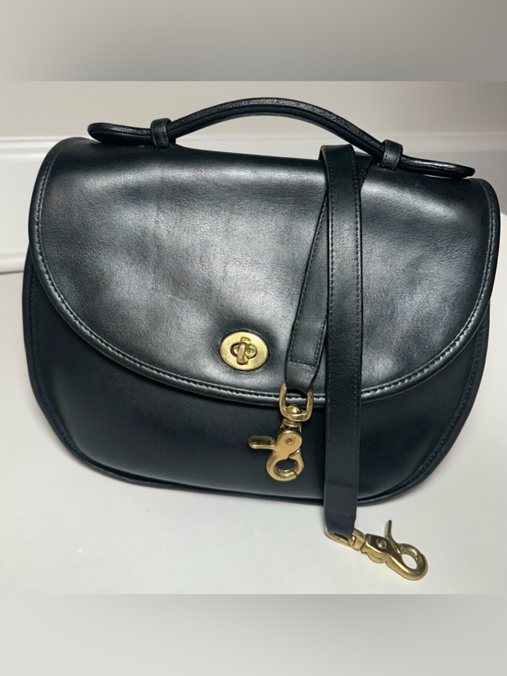 Vintage Coach large plaza bag- forest green (very dark) - Picture 2 of 11